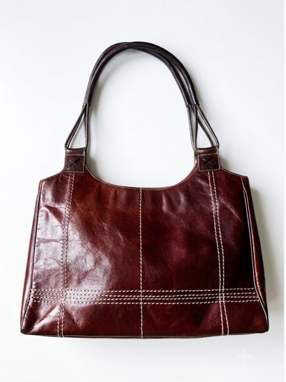 Classic Brown Leather Tote Handbag